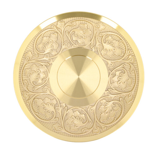 Messing-Blumenrelief-Untertassenplatte Gold 1