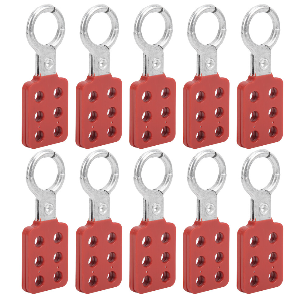 Red Aluminium 25Mm Lockout Hasp 10Pcs For Electric Power Safety 7901333322919