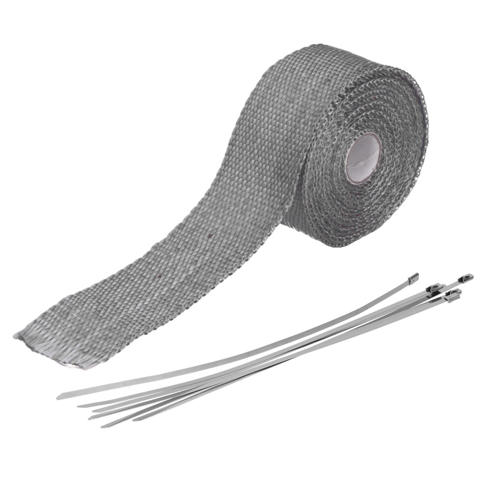 5M Heat Insulation Tape Glass Fiber Wrap For Cars & Motorbikes Black 9381333325406