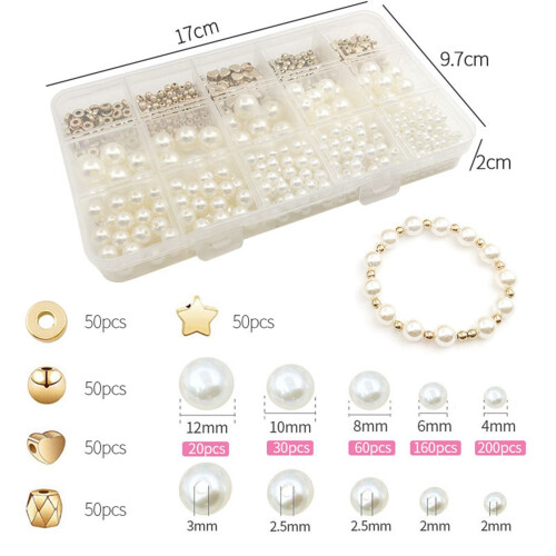15 Grid 720 Pieces Pearl Set Pentagram Spacer Bead 2
