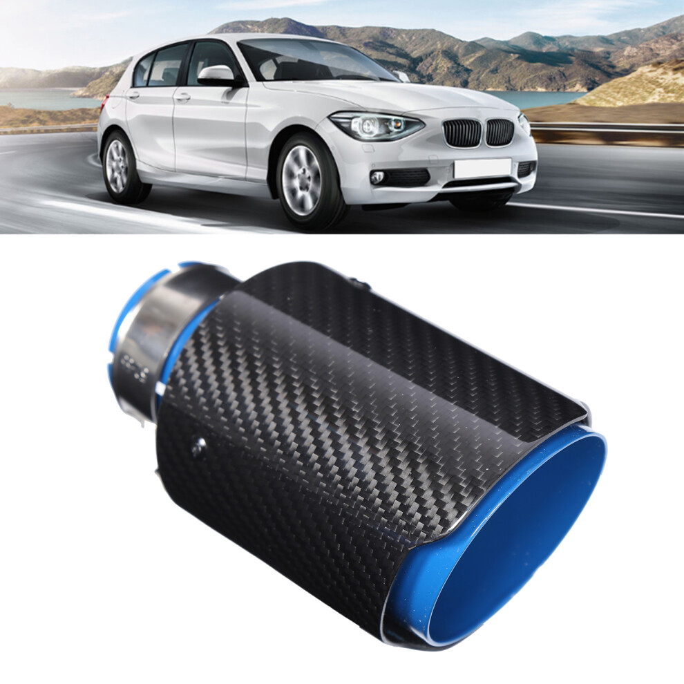 Universal Carbon Fiber Exhaust Tip 4In Single Outlet 6.5In Blue 4631333331330
