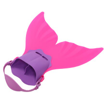 Pink Mermaid Monofin for Kids – Monolithic Tail Fins OnePiece Swim Flippers