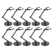 10 set di supporti neri per bambole da 6 pollici, morsetto da 3 cm