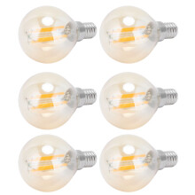 Lampadina LED a filamento dorato G45 4W E14 75x45mm 2700K