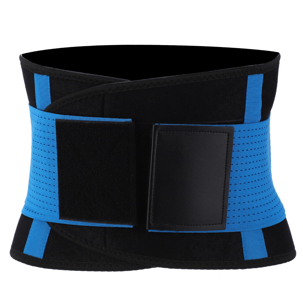 Breathable Warming Abdominal Back Support Belt Blue XL