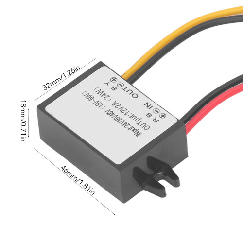 Convertidor buck DC-DC de 24-48 V a 12 V 2 A 24 W IP67 1