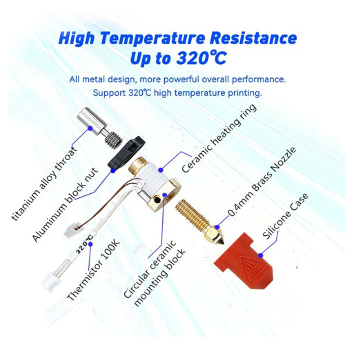 Kit de bloque calefactor cerámico para K1, 60 W, Plateado 2