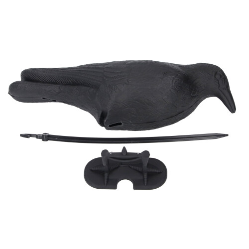 Plastic Crow Decoy Black Raven for Hunt with Foot