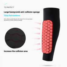 1 paio di calzini parastinchi in Lycra silicone nero M/L/XL
