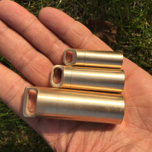 3 pièces porte-clés boîte à pilules en laiton L/M/S étanche