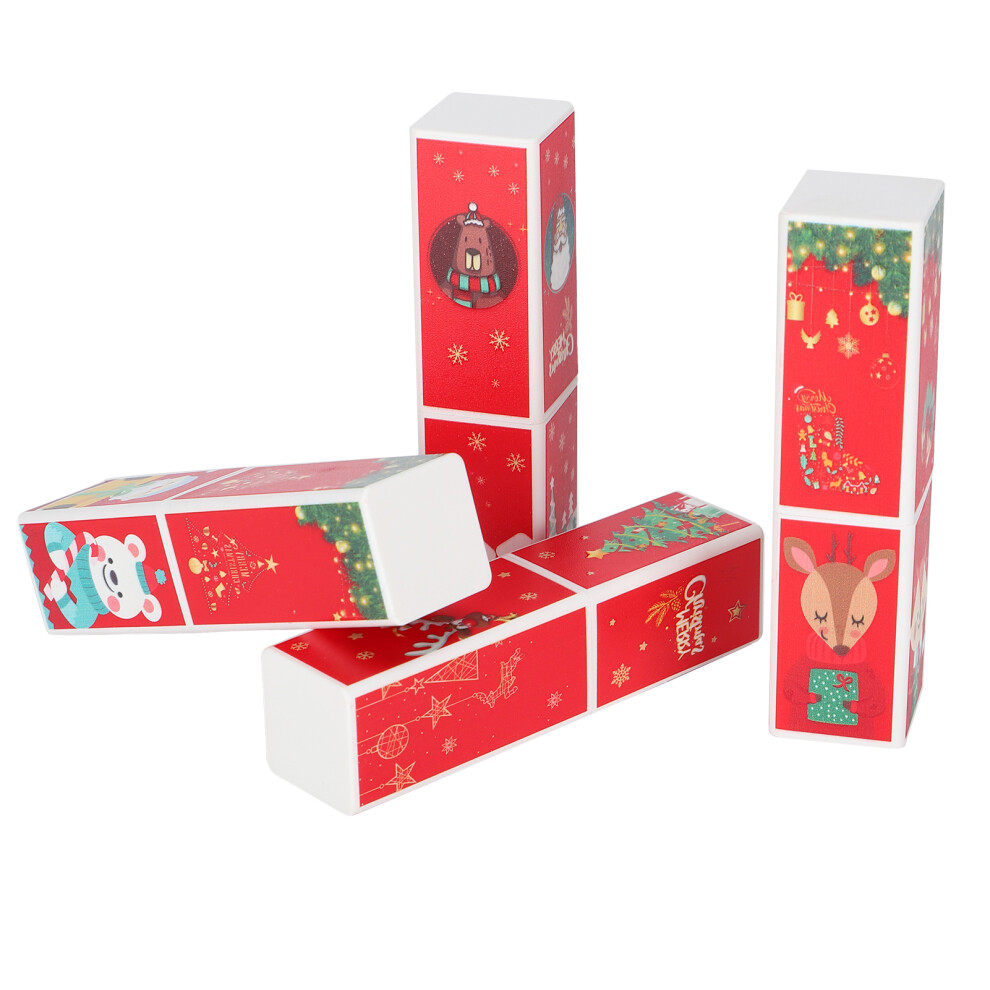 4pcs Square DIY Lipstick Tube Set ABS Empty Lip Balm Container 01+02+03+04