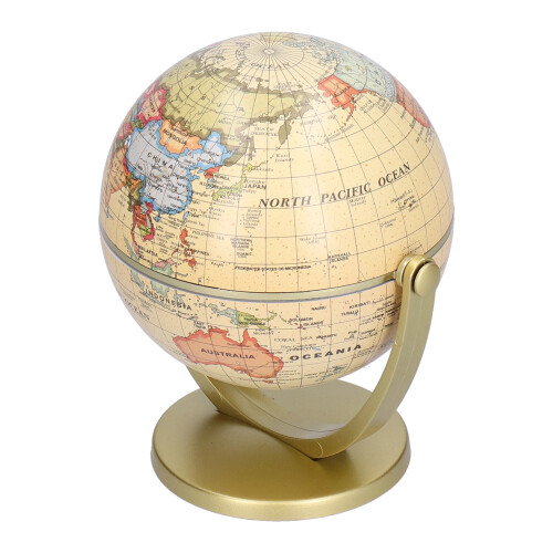Mini Desktop Earth Globe Rotating World Map Teaching Tool for Students