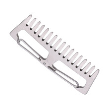 Portable Titanium Alloy Comb EDC Camping Gear Antistatic Lightweight Buckle