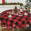 Xmas Tablecloth 60 Inch Round Polyester Anti 12