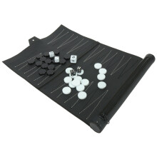Backgammon portatile 2 giocatori nero 34,5x25,5 cm