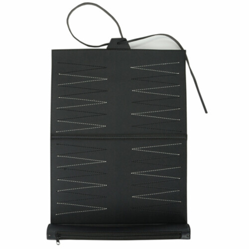 Backgammon portatile 2 giocatori nero 34,5x25,5 cm 2