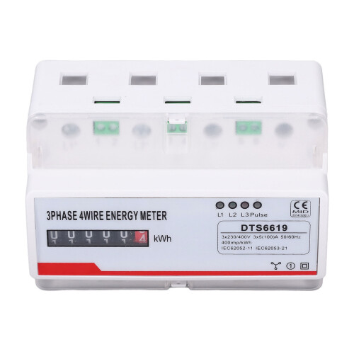 DTS6619-043 3P4W100A35mmDINRailMeter 230/400V-PC
