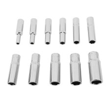 Set di 11 bussole esagonali estese da 1/4 di pollice cromate 4-14mm