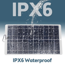 8-Watt-Solarmodul – IPX6 wasserdicht, 5-Volt-Monokristallines Solarmodul mit 19 % hohem Wirkungsgrad, Typ-C Schnellladefunktion, tragbar fü