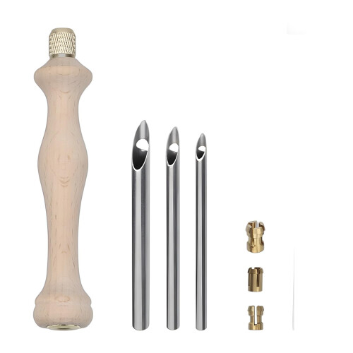 beating needle with wooden handle embroidery pen adjustable embroidery