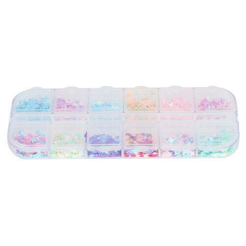 Colorful Butterfly Sequins Plastic DIY Crafts 12-Grid Box For Decorations 1