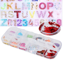 Sequins Fire Shape 12 Colors, Glitter Plastic Flakes for DIY Crafts