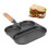 3-Section Cast Iron Breakfast Pan 18.5x18.5cm Non-Coating Divided Frying Pan 14