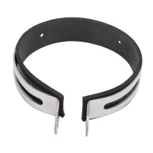 Stainless Steel Motorcycle Exhaust Pipe Clamp with Rubber, Black & Silver
