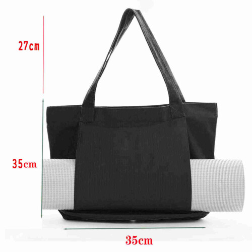 Canvas-Yogamattenbeutel 47x35x10,5 cm, 300 g, Grau/Schwarz 1