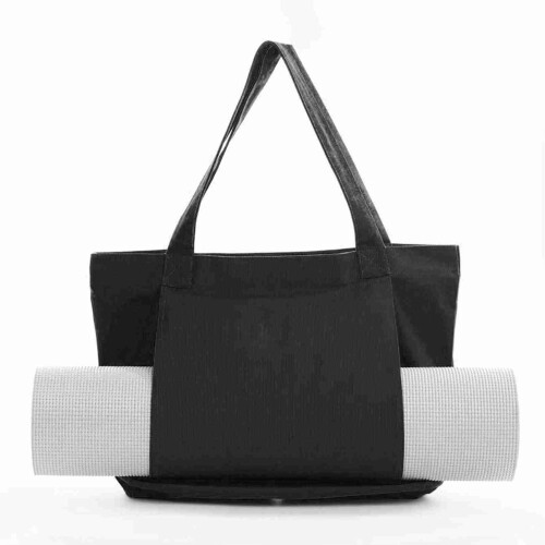 Canvas-Yogamattenbeutel 47x35x10,5 cm, 300 g, Grau/Schwarz 2