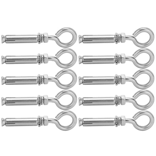 10 pezzi M8x60mm viti ad espansione con gancio chiuso, Argento