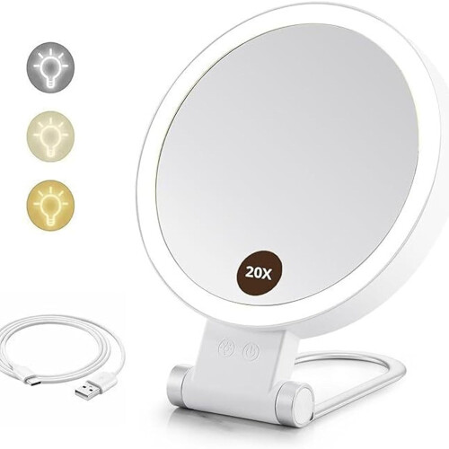 Makeup Mirror Table and Wall Mount, Adjustable LED, Model 20B 2