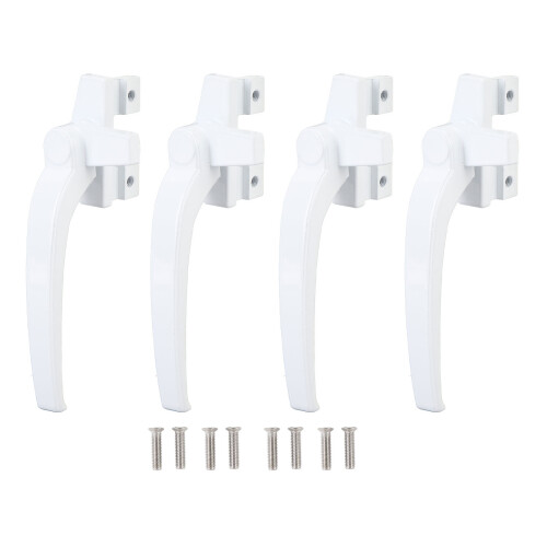 Aluminum Alloy 4PCS Window Handle Lock for Sliding Doors, White 2