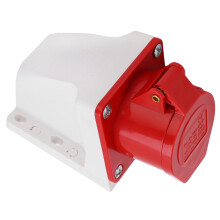 Spina Industriale 3P+E 4 Poli 16A 380-415V Nero