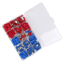 KJ0100010 200 pièces Kit de sertissage de fils M5 Anneau Rouge/Bleu