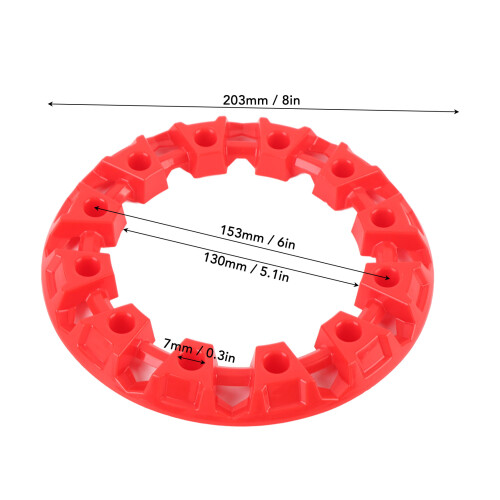 4pcs Red ATV Wheel Hub Trim 7 Inch ABS Universal Rim Protector 1