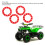 4pcs Red ATV Wheel Hub Trim 7 Inch ABS Universal Rim Protector 5