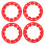 4pcs Red ATV Wheel Hub Trim 7 Inch ABS Universal Rim Protector 3