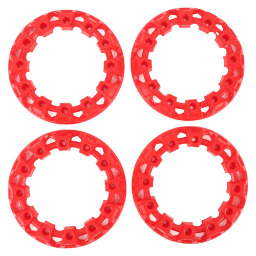 4pcs Red ATV Wheel Hub Trim 7 Inch ABS Universal Rim Protector 2