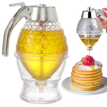 Honey Dispenser, Acrylic Honey Syrup Dispenser, Honey Pot, Syrup Dispenser with Stand, Honey Dispenser with Stand (200 ml)
