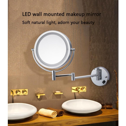 LED Make Up Mirror With 3 Colors Adjustable Brighter Lights For Bathroom 1