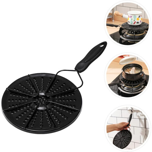 Flame Mat Pot Plate Covers with Gas Electric Diffuser Guide Black Iron 1