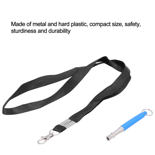 Adjustable Ultrasonic Dog Training Whistle with Lanyard – Blue, 9cm 2