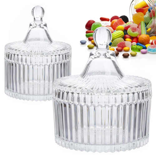 Transparent Candy Jar 2-Pack Small Vintage Style