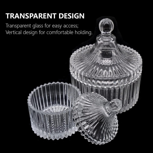 Transparent Candy Jar 2-Pack Small Vintage Style 2