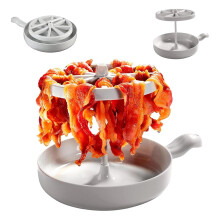 Microwave Bacon Cooker, Bacon Grill, Bacon Grill, Vertical Hanging Tray, Makes Crispy Bacon, Foldable Design, Multifunctional, Fat Reduction, BPA Free