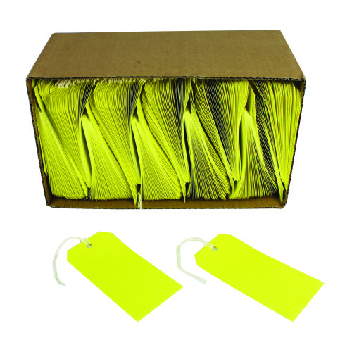 Strung Tags 120x60mm Yellow (1000 Pack) KF01626