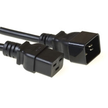 ACT IEC 60320 Power Cord Extension 3m, C19 Female to C20 Male, IEC 60320 Power Cord - AK5087 Black