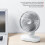 Mini Desktop Fan D77 5000mAh USB Rechargeable Oscillating Cooler Silver 5
