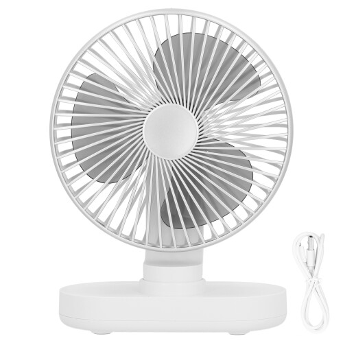 Mini Desktop Fan D77 5000mAh USB Rechargeable Oscillating Cooler Silver 1